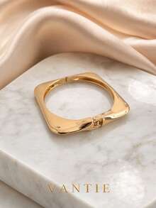 Bracelete Quadrado Fino - Dourado - Visão 6