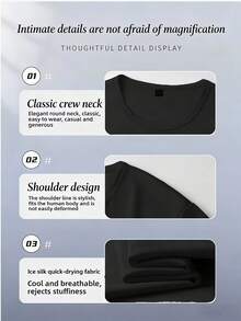 Camisa de hombre con estampado de doble cara y diseño de una sola letra, adecuada como regalo para padres, camisa de manga corta y cuello redondo, top básico blanco lavable a máquina, adecuada para uso casual en la oficina. - Blanco - Ver 10