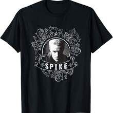 Buffy The Vampire Slayer Spike Faded Face Vintage Portrait T-Shirt - Black - View 9