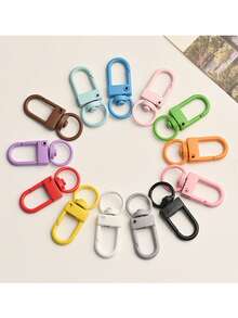 30Pcs 10*5mm Colorful Baked Enamel Eye Pins Threaded Screw Hooks DIY Jewelry Keyring Pendant Connector Craft Hardware Supplies - Colorful 3-point Small Door Knocker - View 3