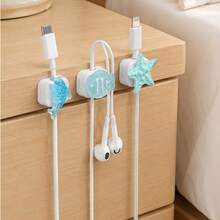 2Pcs Cable Organiser Cable Storage Clips, Desktop Accessories, Ocean Cable Storage Rack, Starfish USB Charging Cable Winder,Car Accessories Phone Accessories Travel Travel Essentials - Multicolor - View 5