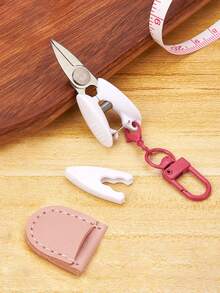 1pc DIY Pendant Exquisite Handmade Sewing Scissors Set, Mini Knitting Scissors With Leather Protective Cover, Perfect For Crochet, Embroidery, Knitting, Cross Stitch Thread Cutting, Craft Scissors, Embroidery Scissors, Cross Stitch Scissors, Tool Keychain, Yarn Scissors, Bag Charm, Car Keychain, Keychain Accessories, Women's Keychain, Birthday Gift. - Multicolor - View 15