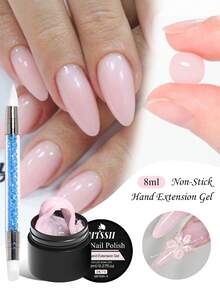 Mtssii 1件 8ml 裸粉色不黏手延長甲凝膠指甲油，附雙頭矽膠筆，適用3D造型，固態乳白色果凍硬膠，適合假甲雕花美甲、壓克力凝膠亮漆，易操作，居家與沙龍通用 - 彩色 - 查看 10
