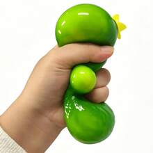 1/3 piezas Pelota antiestrés con rebote suave en forma de fruta, adecuada para adolescentes y adultos; Juguete antiestrés relleno de líquido en forma de fruta; Herramienta de relajación antiestrés - Verde - Ver 10