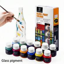 12 Colors Fabric & Glass Paint Set (25ml/Bottle) - Acrylic Craft Paint, Suitable For DIY Clothing, Tumblers, Canvas Art - Sets - View 3