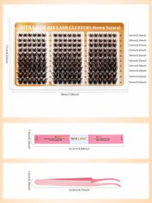 RITALASH 180PCS Premium Dark Brown Cluster Lashes Thin Band Lashes Soft & Lightweight All-In-One Kit With Strong Hold Glue And Precision Lash Tweezers For Daily Makeup Daily Going Out, And Holidays - Brown - View 2