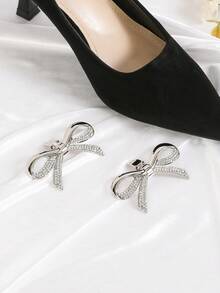 Removable Metal Shoe Buckle Rhinestone Decor Accessories For Sandals, Shoe Repair Parts, Shoe Upper Embellishments - Silver - View 5