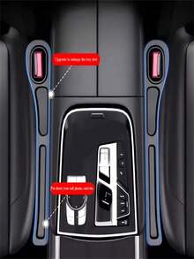 2pcs Car Seat Gap Filler Storage Box, Dual Slot Design, Durable Leak-Proof Material, Can Store Keys, Phones, Cards, Coins, Reduce Seat Friction Noise, Elegant Car Interior Decor, Holiday Gift - Multicolor - View 1