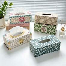 1 pieza Caja de pañuelos de concha natural - Caja de almacenamiento de pañuelos elegante, soporte de pañuelos de lujo de alta gama, adecuado para baño, sala de estar, dormitorio, se puede usar como decoración del hogar, caja de pañuelos de escritorio de la mesa de comedor de la sala de estar, regalo perfecto para Acción de Gracias, Día de San Valentín, decoración del hogar - Ver 1