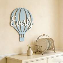 1pc Customized Name Balloon Wall Hanging - Laser Engraved Wooden Wall Decor, Includes Customized Balloon Font, Suitable For Bedroom And Travel Theme Decoration | Can Be Hung On Wall, Modern Style, Suitable For Birthday, Holiday Decoration, 3 Colors Available - Multicolor - View 4