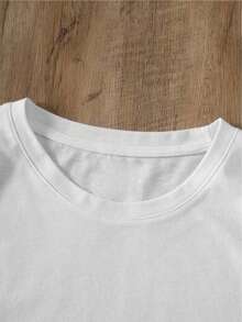 YOCASA Women's Summer T-Shirt With Round Neck And Short Sleeves, Oil Painting Print With Floral Heart And Letter Design, Casual, Simple And Sporty Style For Everyday Wear - YH114-白色 - 查看 4