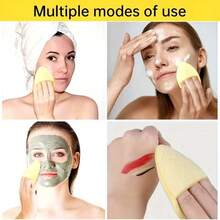 6pcs Facial Sponge Set, Colorful Cleansing Puffs For Daily Face Washing, Soft Reusable Makeup Remover Pads And Exfoliating Pads With Mud Mask Applicator - Multicolor - View 9