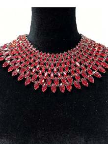 Y2K Style Luxurious Sparkling Rainbow Crystal Necklace, Women's High-End Fashion Declaration Necklace; Advanced AB Crystal Gemstone Necklace Banquet - 彩色 - 查看 13