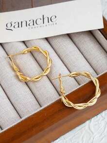 8pcs/Set Minimalist Elegant Exquisite Fashion Niche Versatile Geometric Gold Multi- Earrings Studs Jewelry Set Suitable For Women Daily Holiday Commute Vacation Wear - Multicolor - View 8