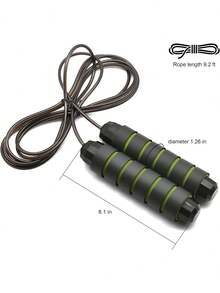 Powcan Adjustable Jump Ropes,Skipping Rope Tangle-Free Rapid Speed With Ball Bearings For Women Men Kids,Exercise & Slim Body Jumprope At Home School Gym - Black and Green - View 3
