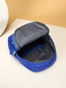 1 pieza Mochila de nailon de unicolor de moda, diseño estilo universitario, multifuncional y regalo perfecto para adolescentes - multicolor - Ver 11