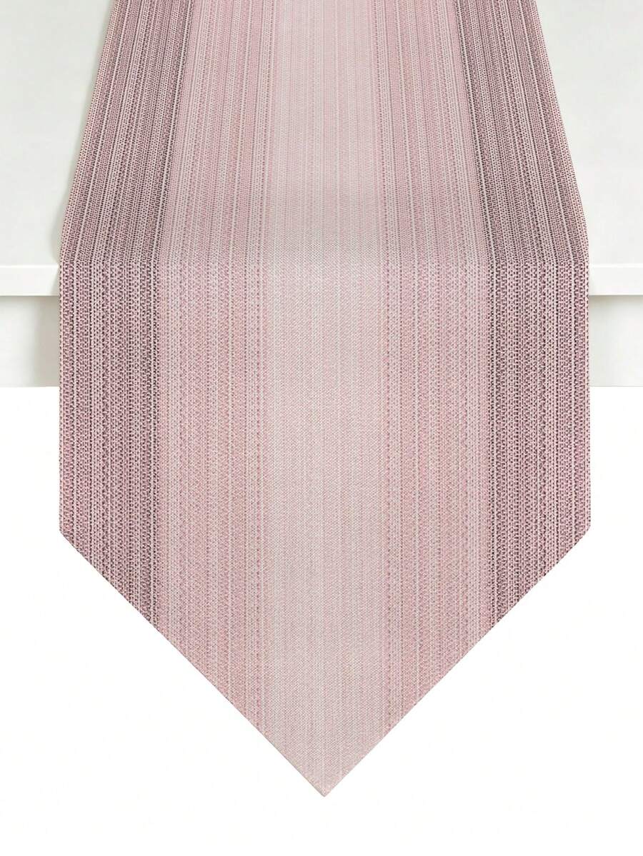 1pc,Crafted Table Runner,Modern Gradient Triangular Table Runner,Minimalist Striped Pattern Table Runner,Pointed Asymmetrical Tablecloth,Suitable For Dining Table,Coffee Table,Home Decor,Durable Kitchen And Restaurant Decoration,Dining Table Decor - Soft Matte Powder - View 1