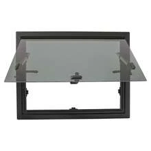 Modern Black& White Rectangular RV Push-Out Window 23.62*17.72in 65° Opening Screen For Walls With A Thickness Of 30-80mm For Trailer Pickup Ventilation Privacy Protection Camper Conversion Van Ventilation - Modern - View 2