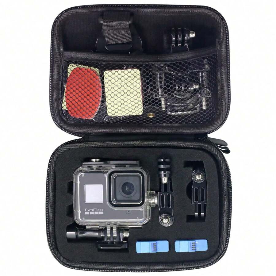 Bolsa de almacenamiento multifuncional de carcasa dura para cámara de acción, adecuada para kit de fotografía callejera, estuche protector especializado a prueba de golpes, divisores de corte preciso, bolsa de clasificación de accesorios digitales, solo bolsa vacía, accesorios no incluidos - Ver 1
