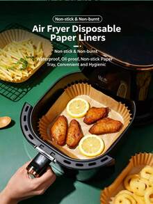 Air Fryer Disposable Paper Liners, Waterproof And Oil-Proof, No Cleaning Required, Non-Stick And Heat-Resistant, Protects Air Fryer Basket, High Temperature Resistant, Prevents Burning During Baking, Essential For Air Fryer - Multicolor - View 5
