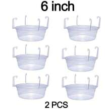 2/6pcs Transparent Round Plastic Hanging Baskets With Drip Tray, 6/8/10/12 Inch Hanging Plant Trays With Built-In Hooks And Water Catching Pans, Space-Saving Design For Indoor/Outdoor Home, Office, Cafe, Balcony - Hanging Flower Pot Tray - View 18