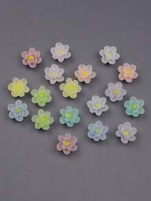 18 piezas/Set Encantos de Zapatos DIY de PVC con Flores Fluorescentes de Dibujos Animados Lindos (Color de Flor Enviado al Azar) - Multicolor - Ver 7
