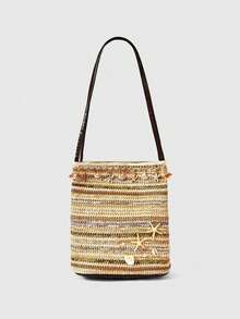 Bolso tipo cubo color caqui