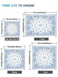 1PC Outdoor Thickened Waterproof Sun-Proof Gradient Mandala Flower Green Bohemian Pattern Garden Patio Canopy Beach Sunshade Awning With Rope (Frame Not Included) - Multicolor - View 9