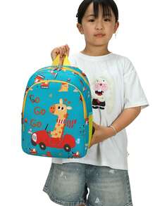 1pc Kindergarten Backpack For Girls, Cartoon Design, Lightweight Double Shoulder Bag For Preschool/Kindergarten Entry - A - View 9