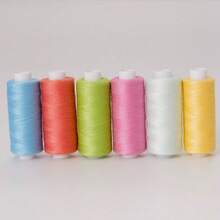 6入組 400碼混色聚酯纖維縫紉線，適用家用DIY縫紉與刺繡 - 彩色 - 查看 19