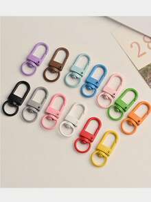 30Pcs 10*5mm Colorful Baked Enamel Eye Pins Threaded Screw Hooks DIY Jewelry Keyring Pendant Connector Craft Hardware Supplies - Colorful 3-point Small Door Knocker - View 6