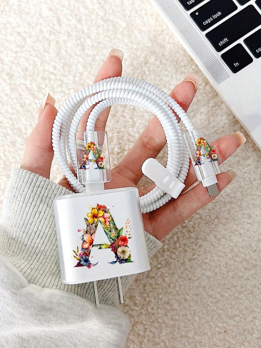 Perangkat Penggulung dan Penjepit Kabel Data Anti Putus 1,5 Meter, Set Pelindung Kepala Pengisian Daya Kabel Data Anti Putus, Cocok untuk Kabel Data Pengisian Cepat 20W (A-Z) - MultiWarna - View 1