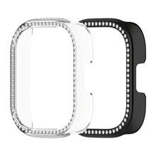 Casing Pelindung Kompatibel dengan Redmi Watch 5 Active / Watch 5 Lite Smartwatch Anti Jatuh Hard PC Pengganti Casing Pelindung Dekorasi Berlian Sintetis Aksesoris Jam Tangan (2 Paket-2) - Transparan/Hitam - View 11