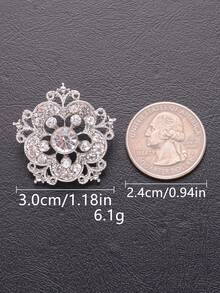 5 Stücke/Set florale Cut Out geprägte Strass 3D Vintage elegante Metallknöpfe, geeignet für Hochzeitskleid, Mantel, Pullover, Strickjacke, Jackendekoration, handgefertigte zum Annähen Knöpfe Geschenkbox, Brautjungfernschuhe, Hut DIY Zubehör - mehrfarbig - Übersicht 8