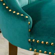 Set Of 2 65 Cm Dining Chairs In Velvet For Kitchen And Dining Room - 綠色 - 查看 11