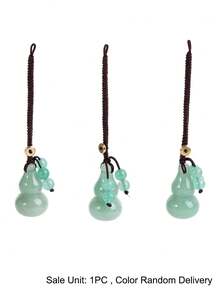 1pc Natural Stone Gourd Charm Keychain Crystal Tiger Eye Pendant DIY Braided Cord Car Hanging Bag Decoration Calabash Ornament H903 - Pendant - View 17