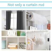 No Drill Telescopic Tension Curtain Rod – Adjustable Pole For Shower, Kitchen Cupboard, Bathroom Window - White, 84-150cm - View 3