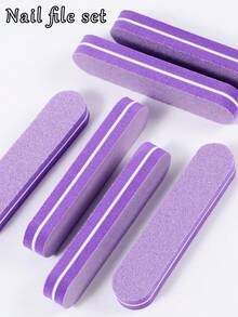 20 Piece Purple Nail File Set, Matte Cushioned Nail Art Sponge Tool, Portable Nail File For Hand And Foot Care Beginners, Easy To Operate Nail Tools - Multicolor - View 2