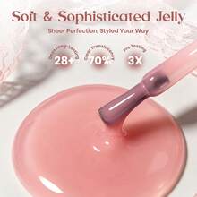 Beetles 10 Colors 15ML Nude Gel Nail Polish Set Neutral Pink Jelly Sheer Translucent Colors UV LED Soak Off French Nail Art Kit - 10 Colors 15ML Neutral Jelly Pink - 查看 5