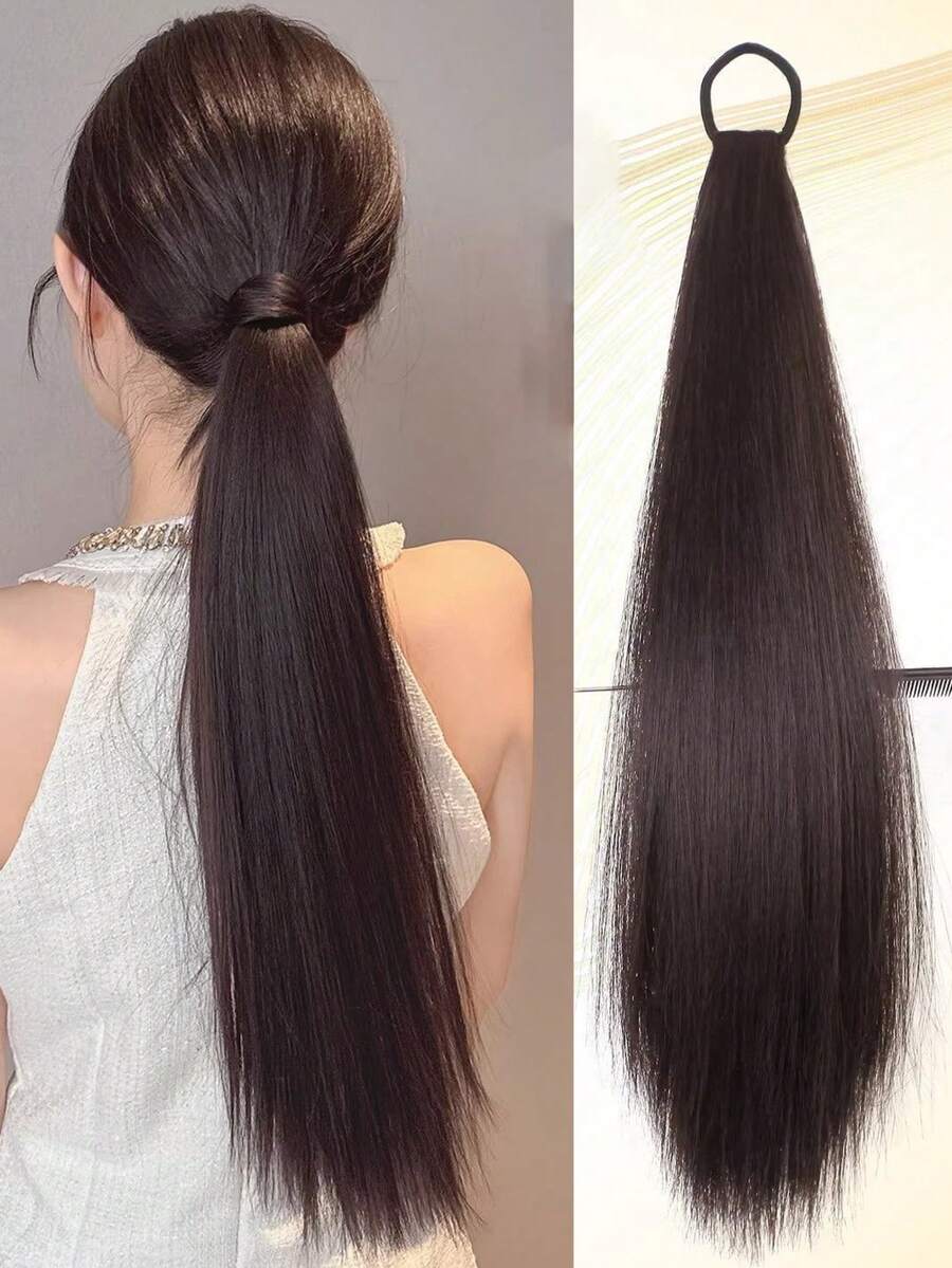 24英吋女款馬尾接髮,附自捲梳子,低馬尾設計,自然豐盈造型,增加髮量 8UEW - 彩色 - 查看 1