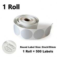 2 Inch Color Circle Thermal Sticker Label, Self-Adhesive Round Direct Thermal Label For Logo Design, QR Code, White Pink Green Yellow, 600Sheets/Roll - View 22