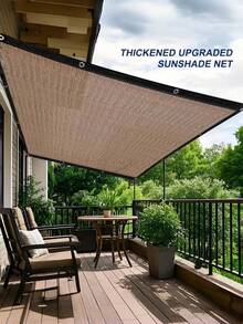 1 Sunshade Cloth, Dense Light-Blocking And Heat-Insulating Net, Sunshade Cloth, For Balcony, Courtyard, RV Camping To Prevent Sun And Snow, Brown (Without Pole) - Brown - View 1