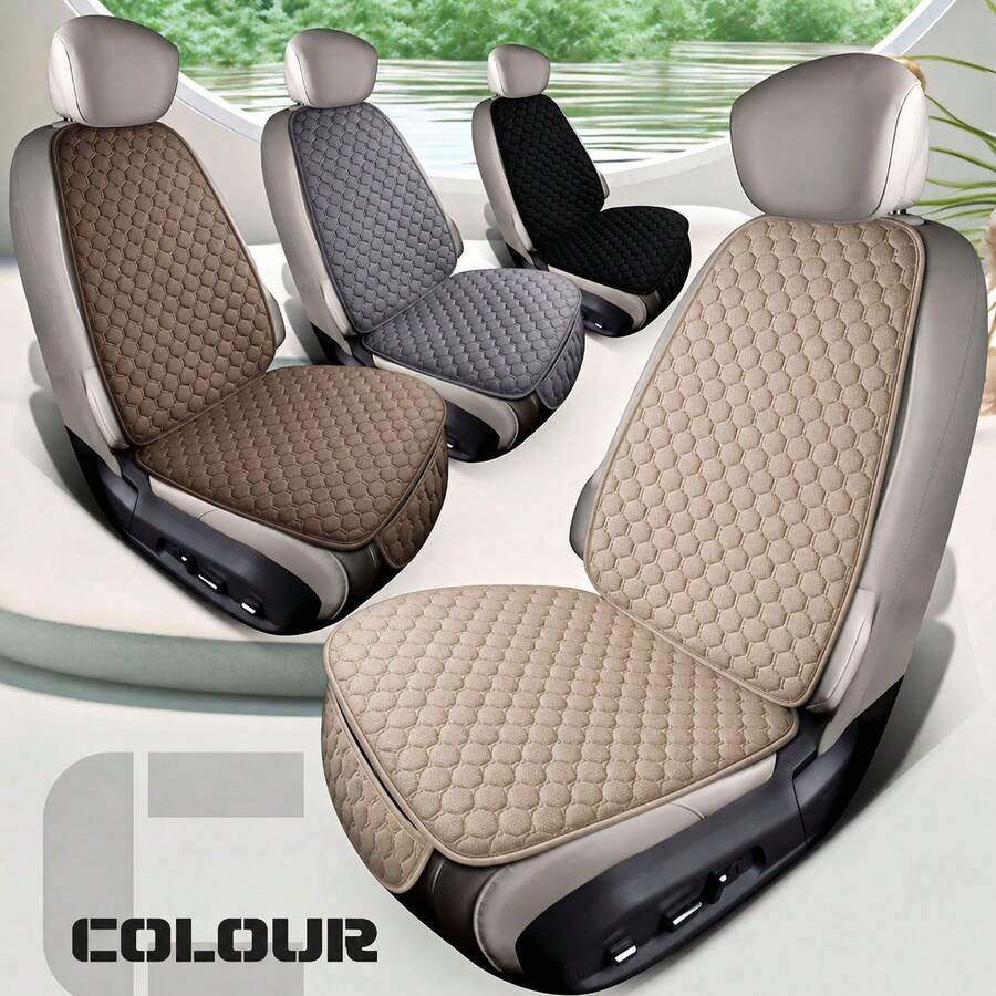 2pcs Universal Car Seat Cushions, All-Season Comfortable, Non-Slip Design, Suitable For Front Seats And Backrests - Multicolor - View 1