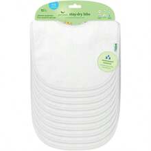 Stay - dry Bibs 10 pack Ultimate from drools spit ups Waterproof inner layer, Knitted terry cotton and polyester, washable - Blanco - Ver 1