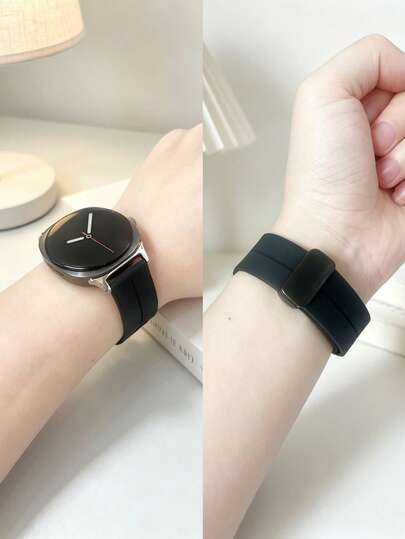 1pc Unisex Fashion Silicone Magnetic Smart Watch Band, Compatible With Samsung Galaxy Watch 8/8 Classic (40mm, 44mm, 46mm), Compatible With Samsung Galaxy Watch 4/5/6/7 (40mm, 44mm) 4/6 Classic (42mm, 43mm, 46mm, 47mm) 5 Pro 45mm Wristband Accessory