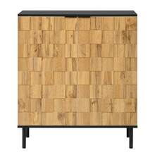 Mosaic Shoe Cabinet 2-Door, Shoe Organizer, Storage Cabinet For Entryway, Wood Effect, Particle - Natural - View 7