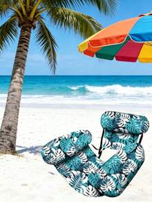 1/3pcs Adult Thickened Inflatable Pool Float, Tropical Leaf Pattern Adult Inflatable Pool Lounge Chair, Suitable For Summer Parties, Beach, Lake And Other Water Activities, Enjoy Beach Leisure Time | Vibrant Colors | Comfortable Mesh Fabric, Adult Beach Chair - Multicolor - View 5