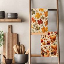 2 قطعة منشفة مطبخ، سلسلة Hello Autumn بنمط مطبوع، أسلوب مائي 40*60 سم منشفة مطبخ مستطيلة من الألياف الدقيقة، قماش أطباق، مفرش طاولة، منشفة يد، ديكور مطبخ، ديكور منزلي، هدية تدشين منزل الجيران، منديل مطبخ وقماش أطباق، ديكور منزلي، هدية - البرتقالي مرهق - مشاهدة 9