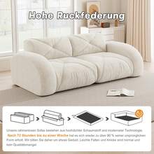204 Cm Sofa In Chenille For Home Use - 米色 - 查看 11