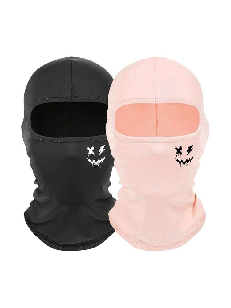 1pc/2pcs Unisex Balaclava Printed Breathable Cycling Hood, Sports Sweat-Absorbing Sun Protection Face Mask, Suitable For Daily Outings, Cycling, Hiking, Climbing, Sports And More - Q - View 30